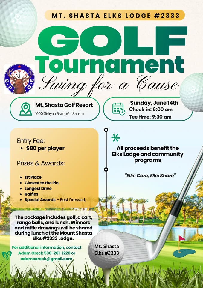 2026 Mt. Shasta Elks Golf Tournament