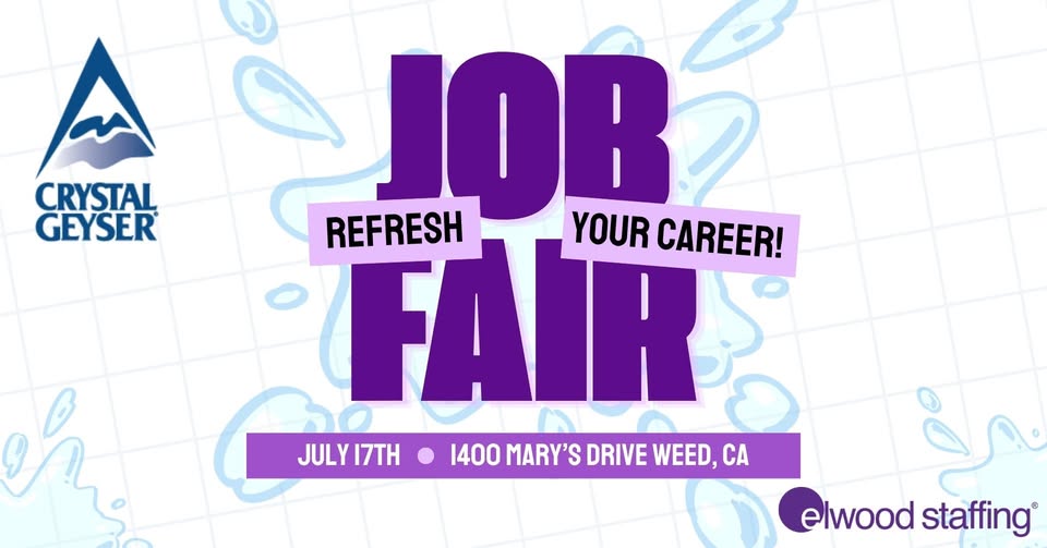 Elwood Staffing Job Fair with Crystal Geyser! ☀️